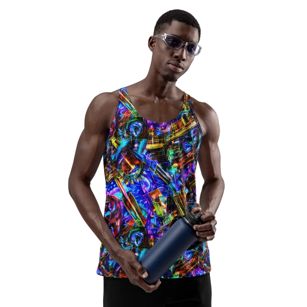 Cyber Flux on Men's Tank Top — Front