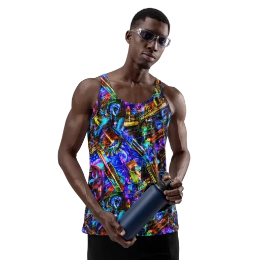 Cyber Flux on a Men's Tank Top