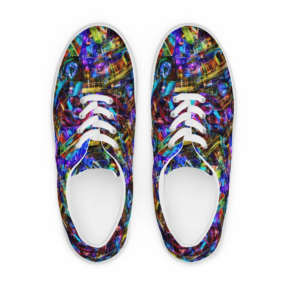 Cyber Flux on Men's Lace-Up Canvas Shoes — Front