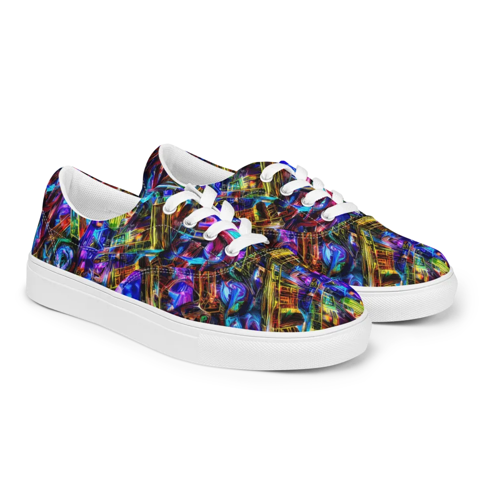 Cyber Flux on Men's Lace-Up Canvas Shoes — Right Front