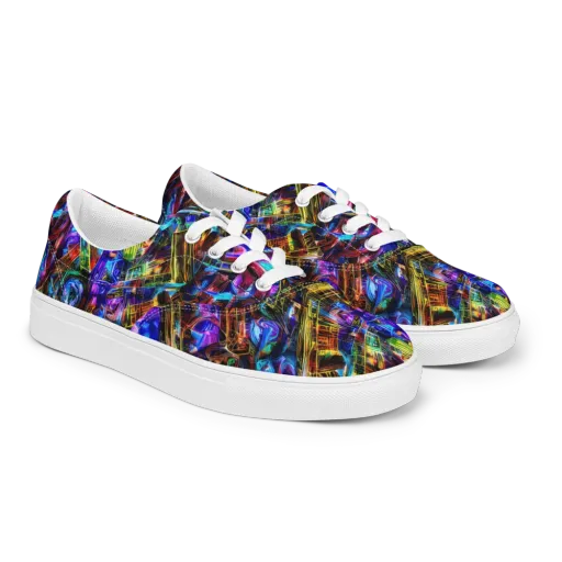 Cyber Flux on a Men's Lace-Up Canvas Shoes