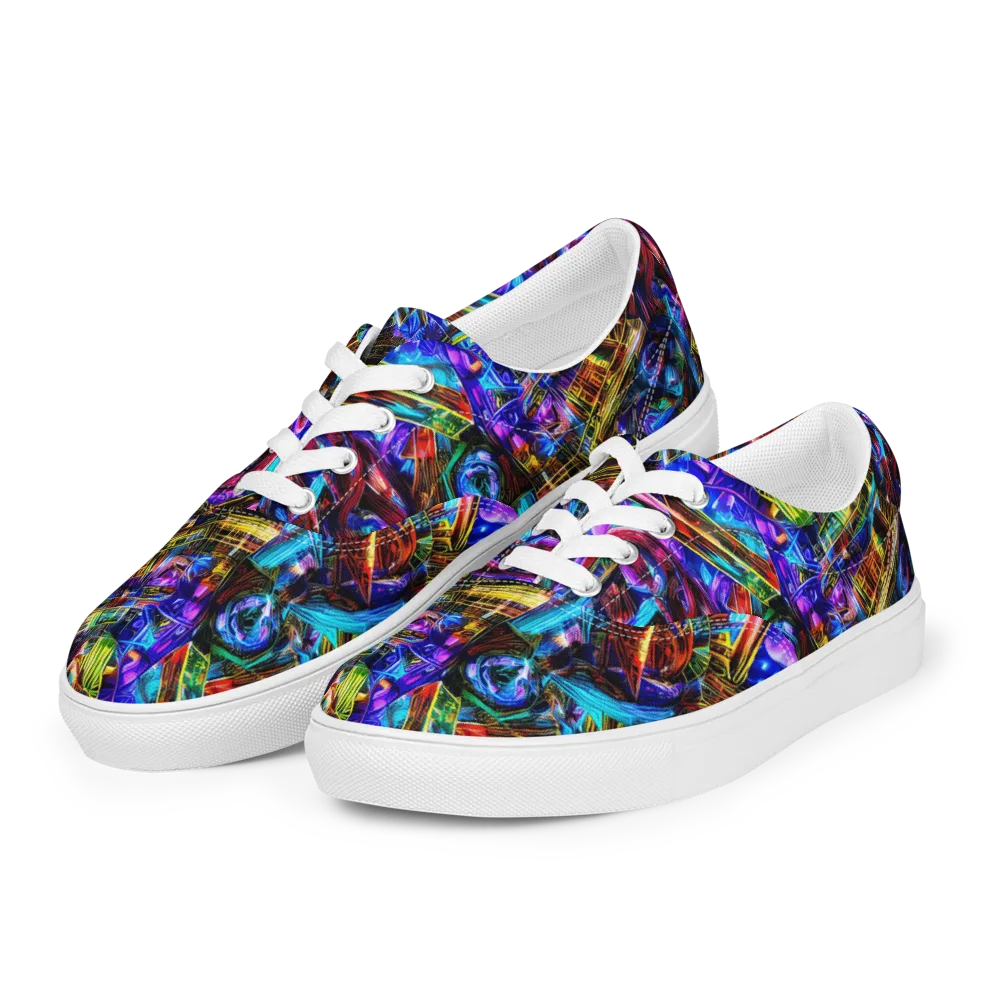 Cyber Flux on Men's Lace-Up Canvas Shoes — Left Front