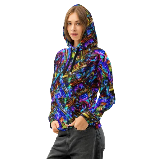 Cyber Flux on a Cotton Hoodie