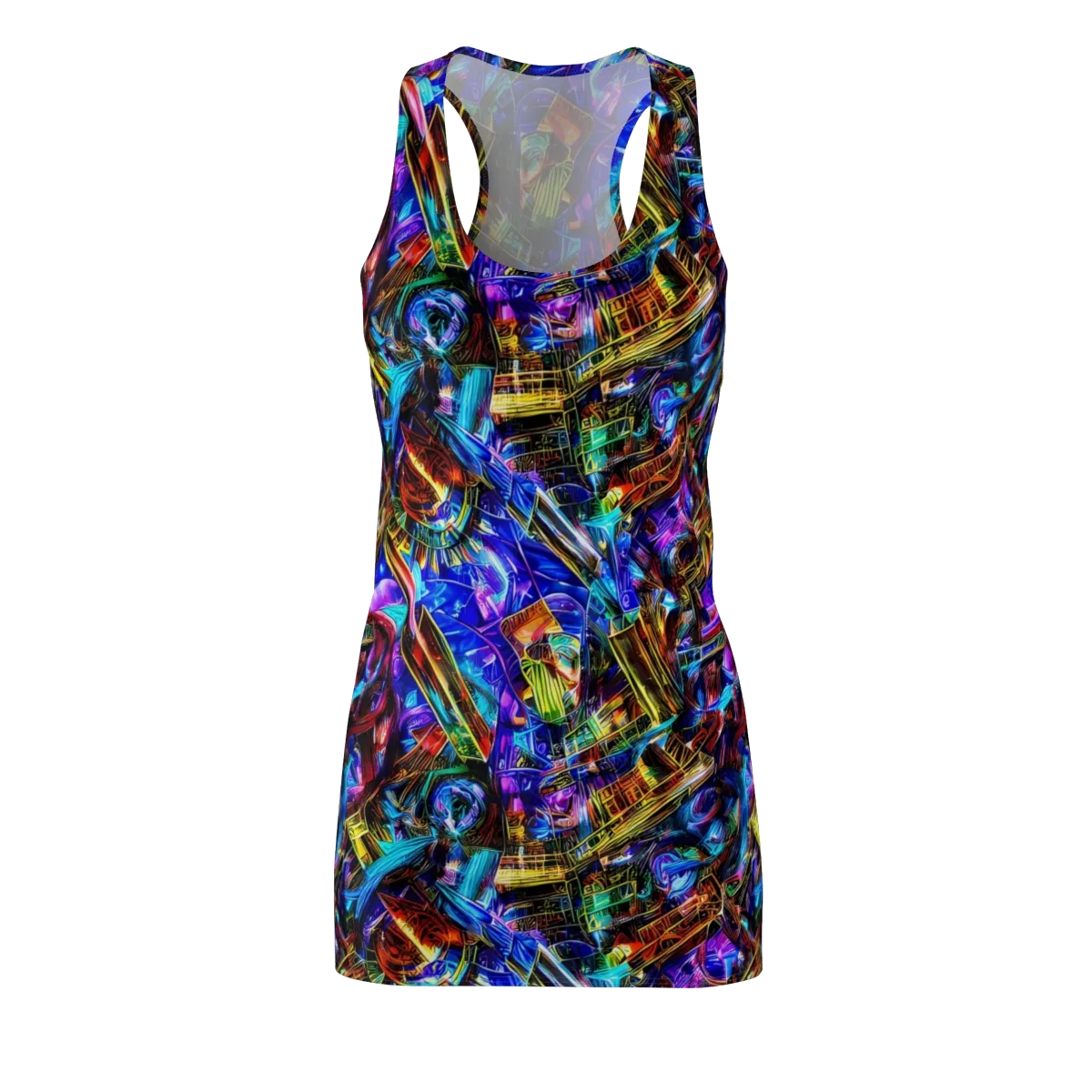 Cyber Flux on Racerback Dress — Front