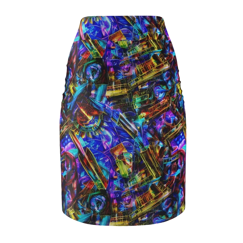 Cyber Flux on Pencil Skirt — Back