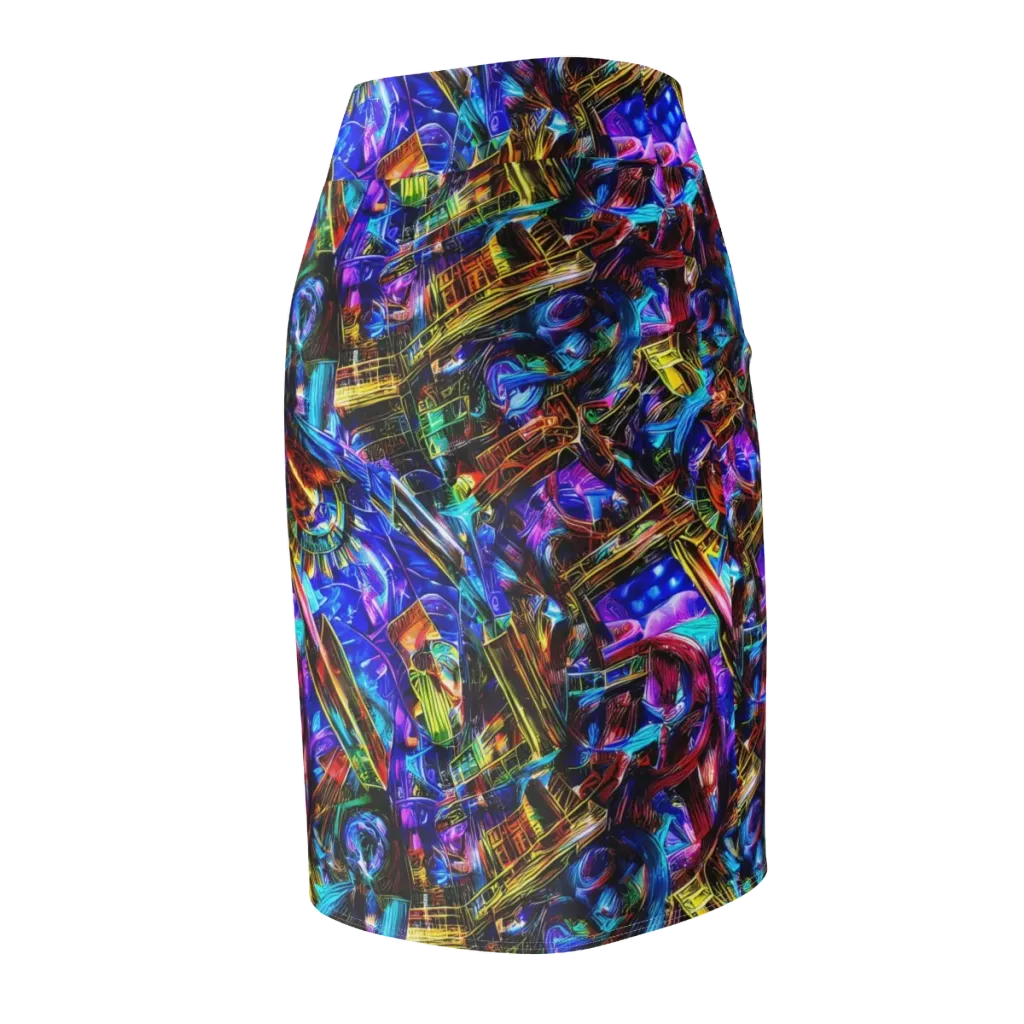 Cyber Flux on Pencil Skirt — Back Side
