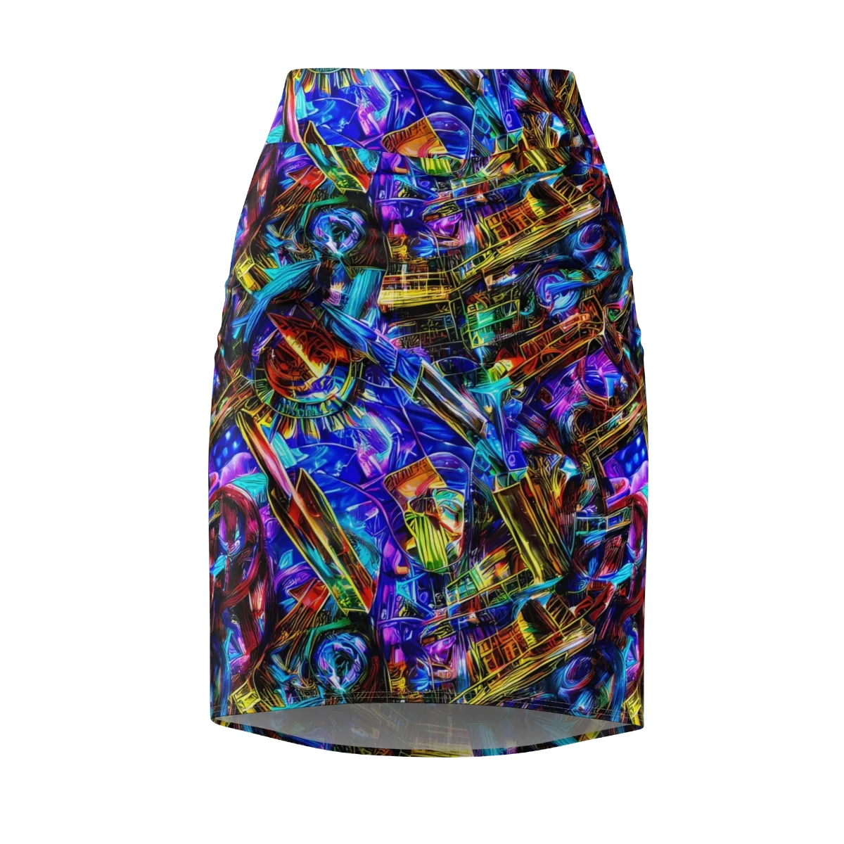 Cyber Flux on Pencil Skirt — Front