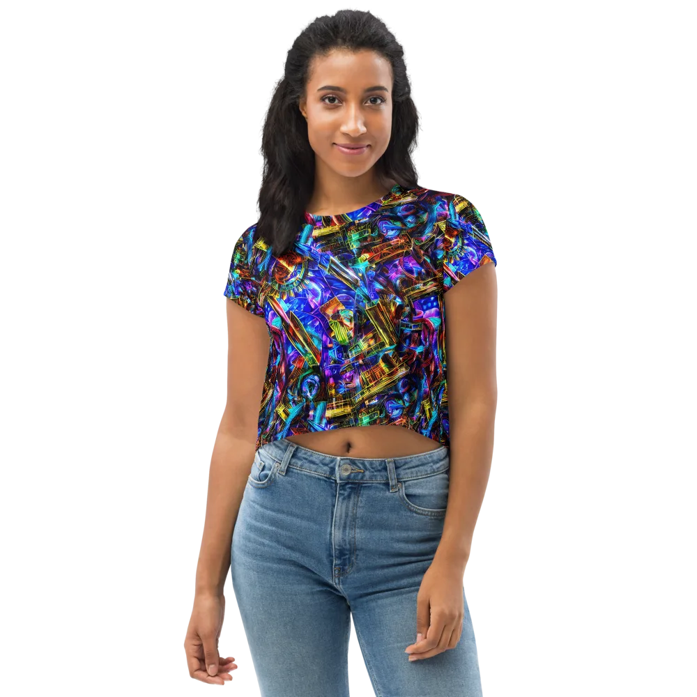 Cyber Flux on Crop Tee — Front