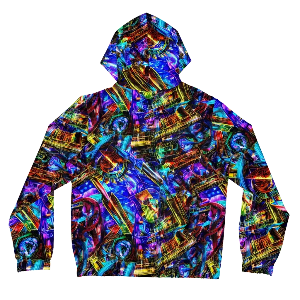 Cyber Flux on Women's Full-Zip Hoodie — Back