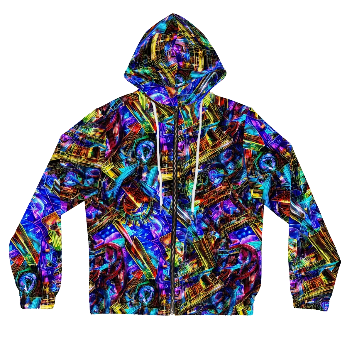 Cyber Flux on Women's Full-Zip Hoodie — Front
