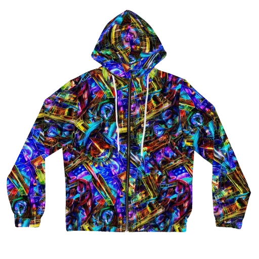 Cyber Flux on a Women's Full-Zip Hoodie