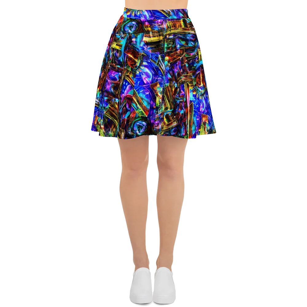 Cyber Flux on Skater Skirt — Front