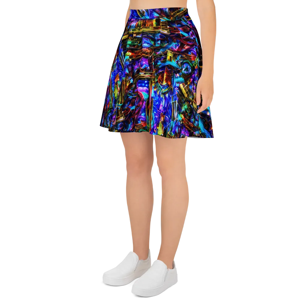 Cyber Flux on Skater Skirt — Left