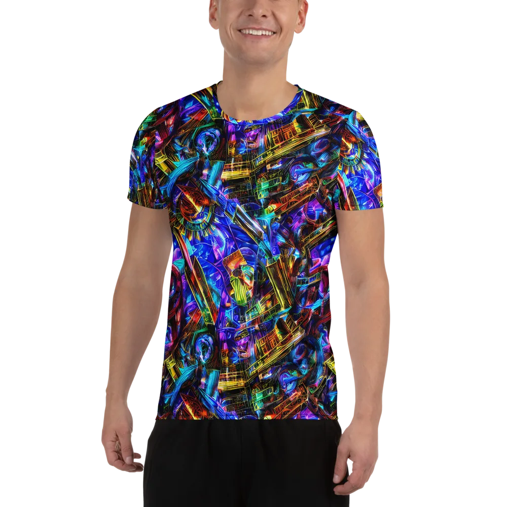 Cyber Flux on Men's Athletic T-Shirt — Front
