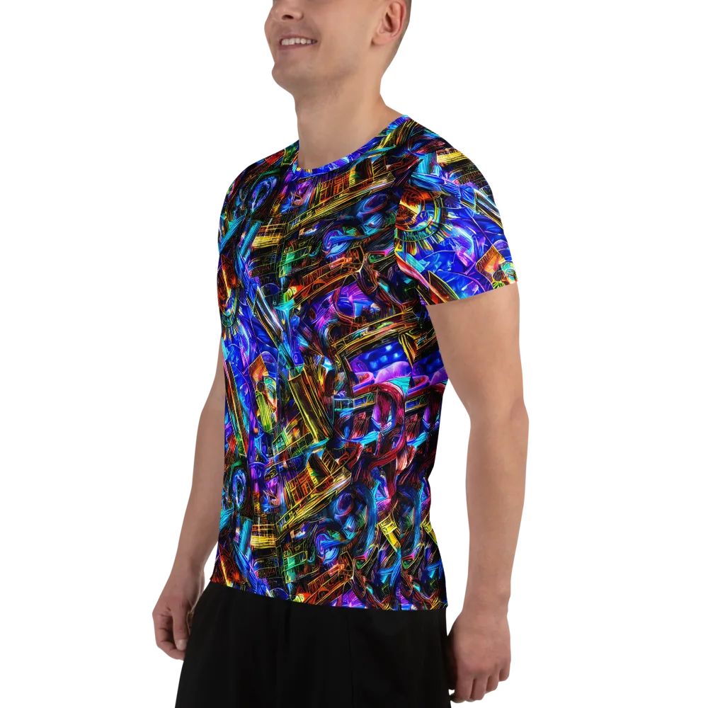 Cyber Flux on Men's Athletic T-Shirt — Left