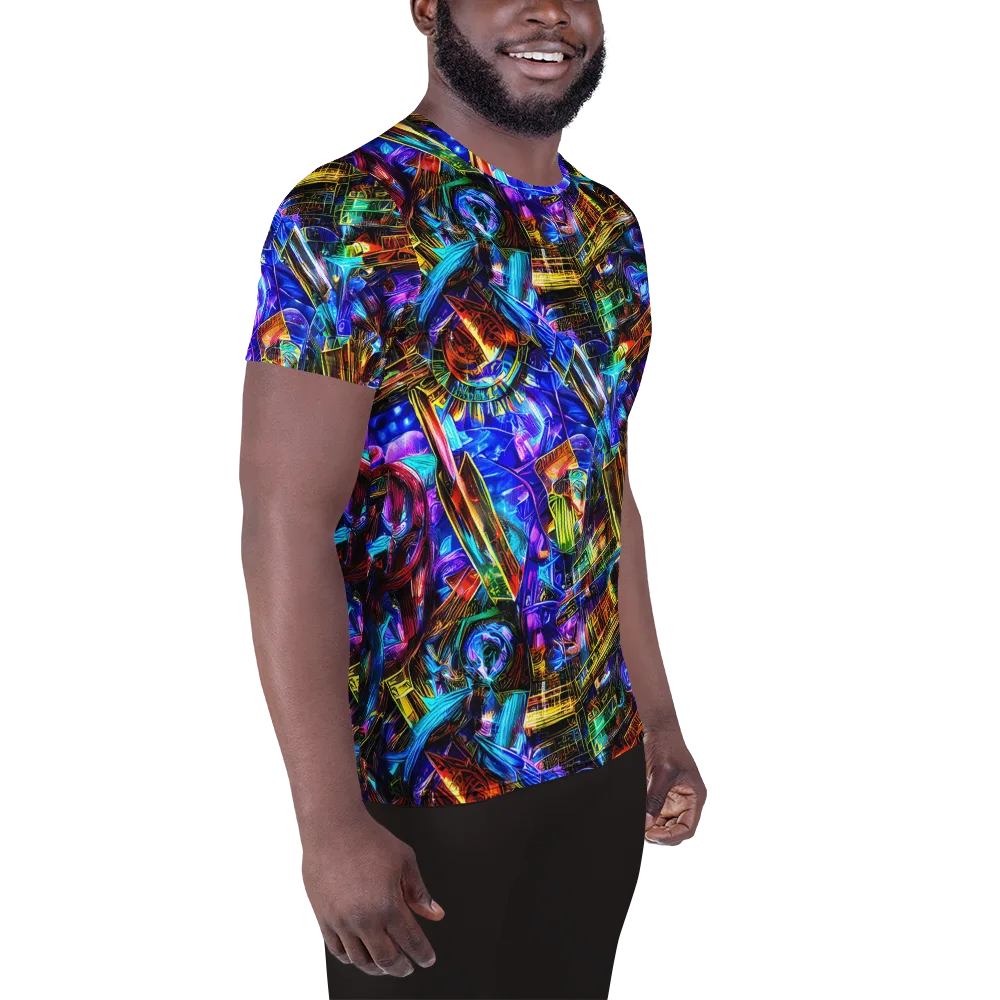 Cyber Flux on Men's Athletic T-Shirt — Right