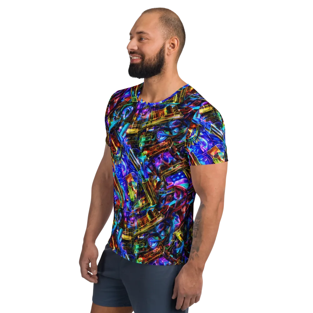 Cyber Flux on Men's Athletic T-Shirt — Left