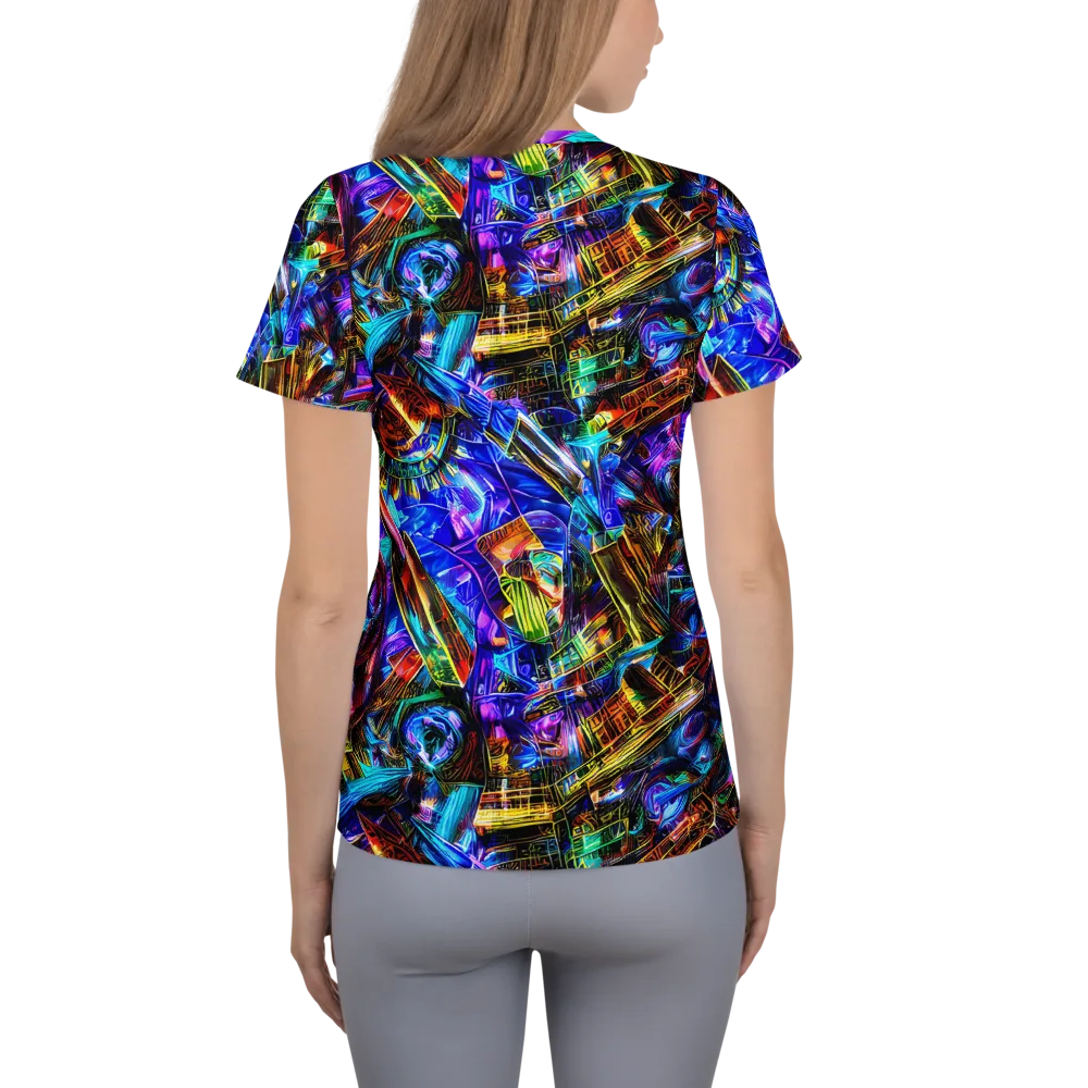 Cyber Flux on Women's Athletic T-Shirt — Back