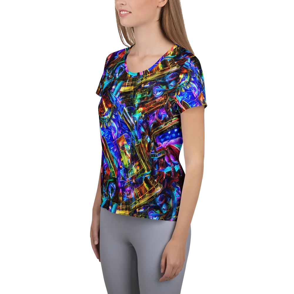 Cyber Flux on Women's Athletic T-Shirt — Left