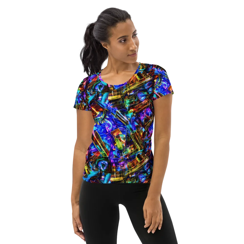 Cyber Flux on Women's Athletic T-Shirt — Front