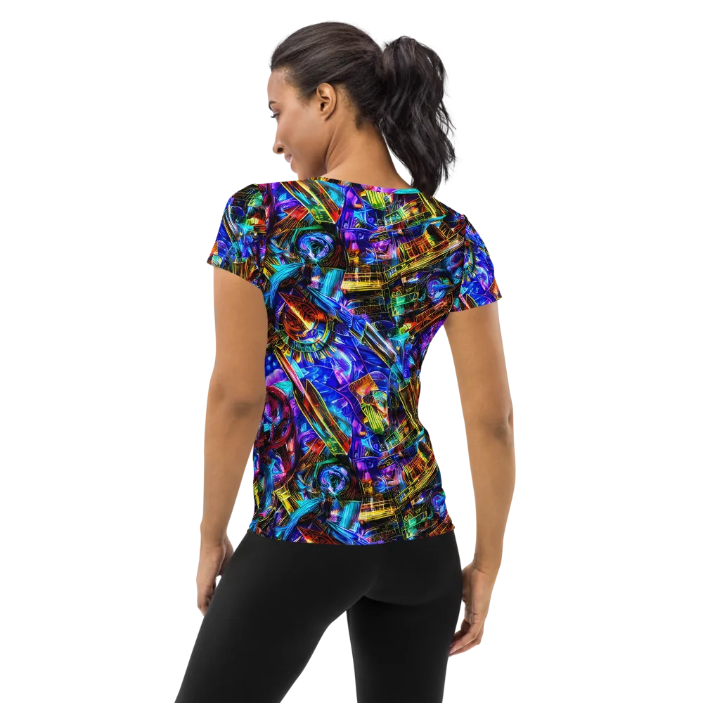Cyber Flux on Women's Athletic T-Shirt — Back
