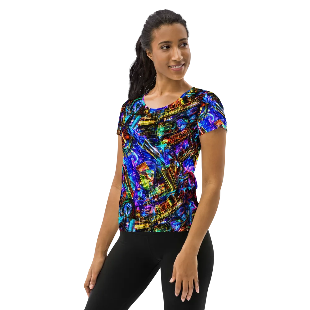 Cyber Flux on Women's Athletic T-Shirt — Left
