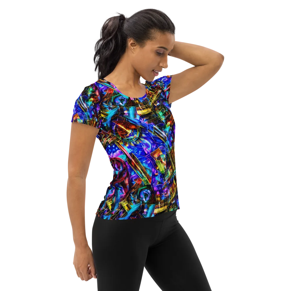 Cyber Flux on Women's Athletic T-Shirt — Right