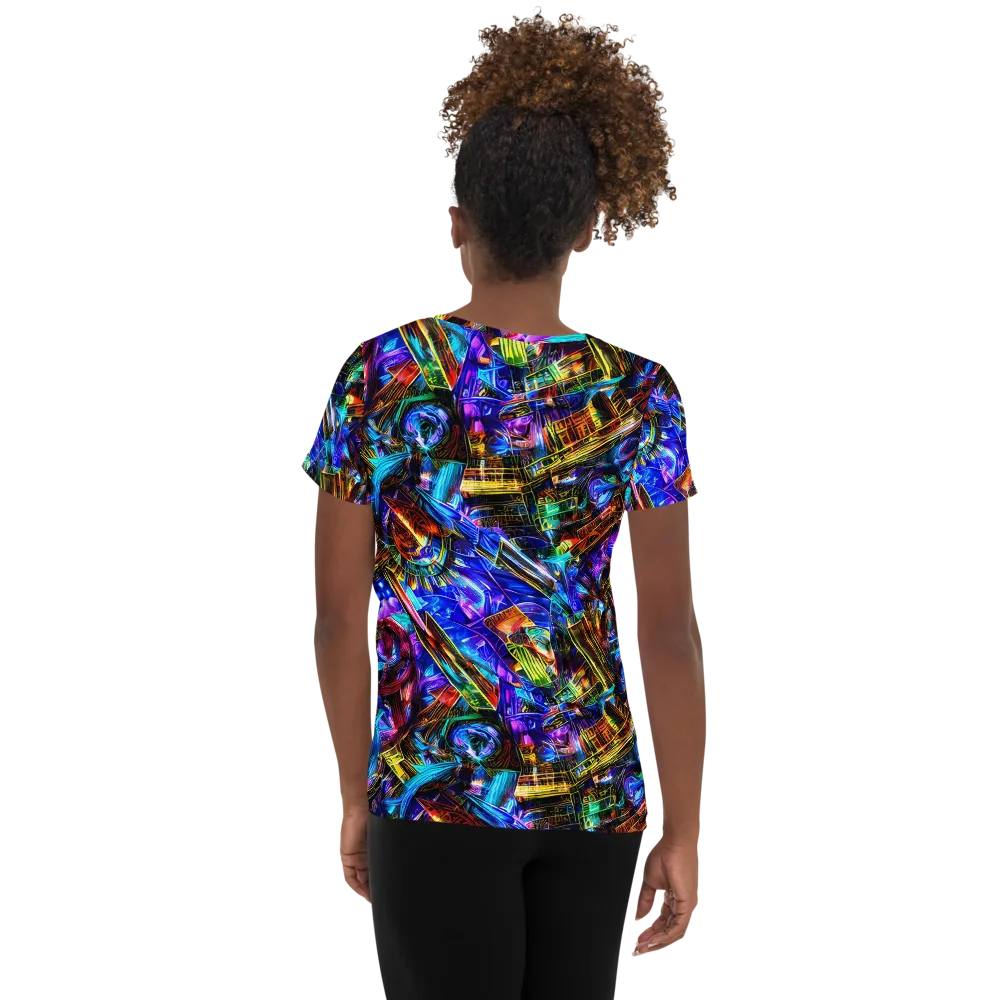 Cyber Flux on Women's Athletic T-Shirt — Back