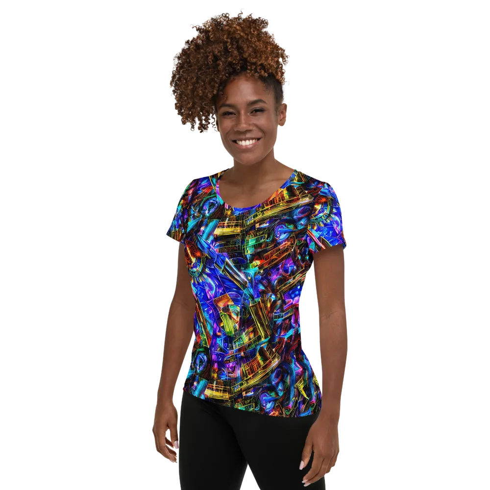 Cyber Flux on Women's Athletic T-Shirt — Left
