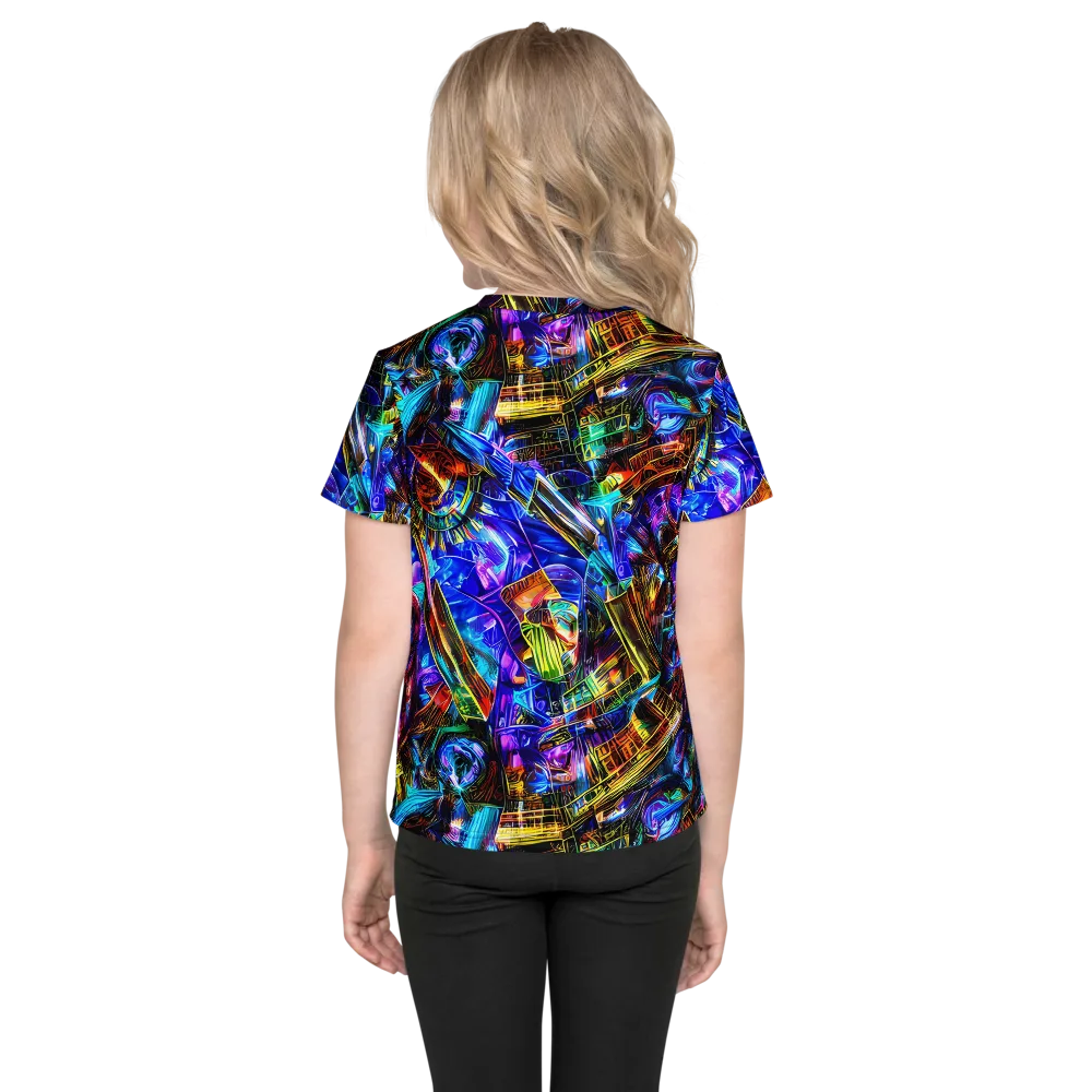 Cyber Flux on Kids Crew Neck T-Shirt — Back
