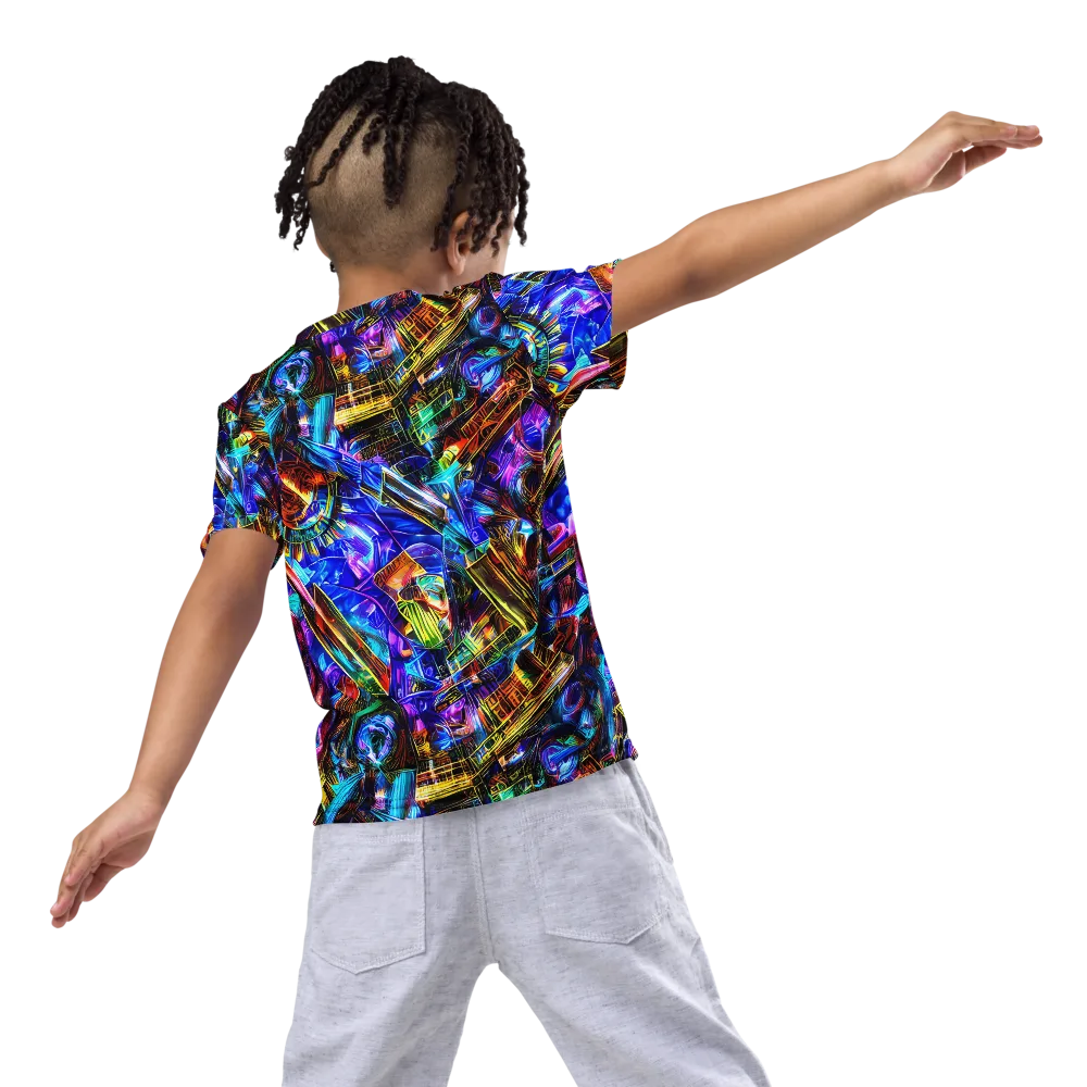 Cyber Flux on Kids Crew Neck T-Shirt — Back