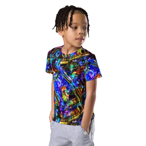 Cyber Flux on a Kids Crew Neck T-Shirt