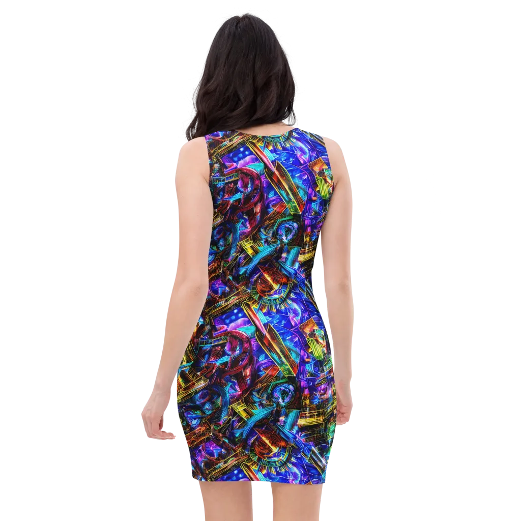 Cyber Flux on Bodycon Dress — Back