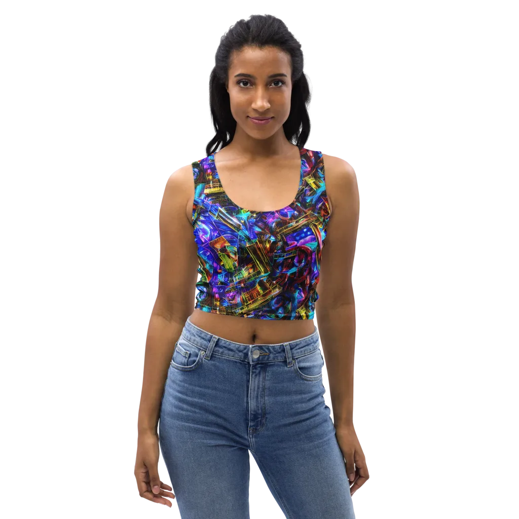 Cyber Flux on Crop Top — Front