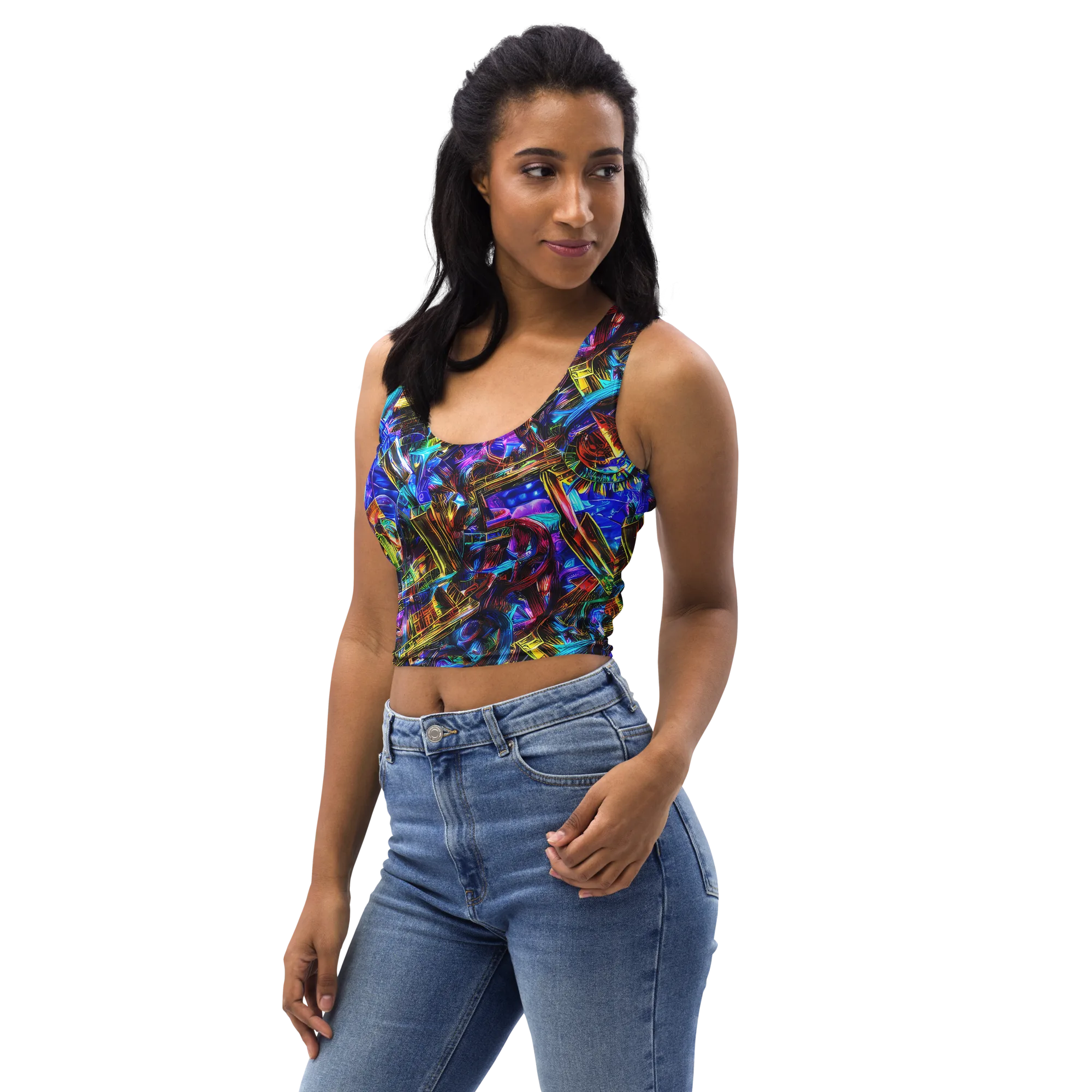 Cyber Flux on Crop Top — Left Front