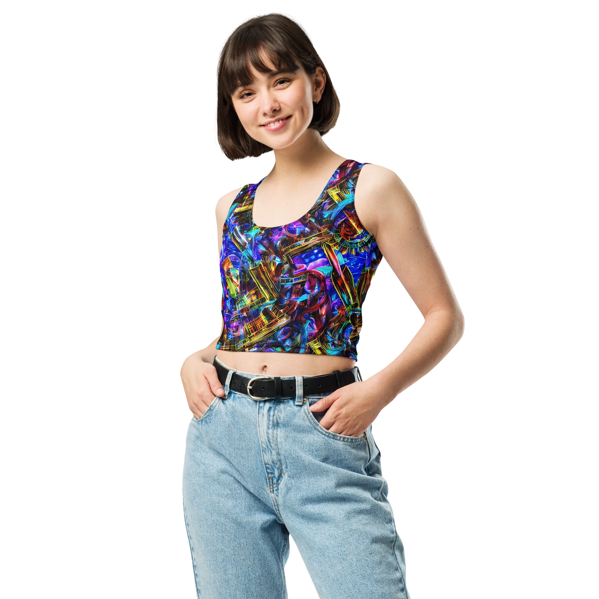 Cyber Flux on Crop Top — Front