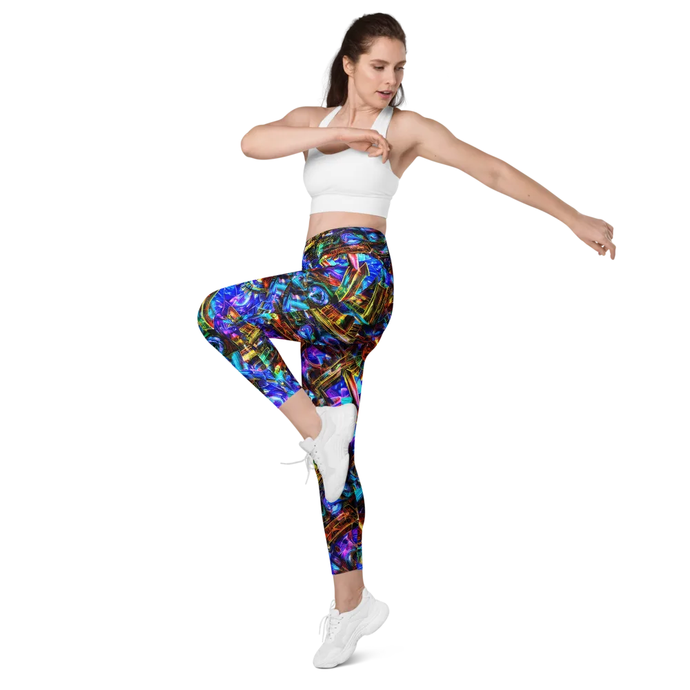 Cyber Flux on Leggings with Pockets — Left Front