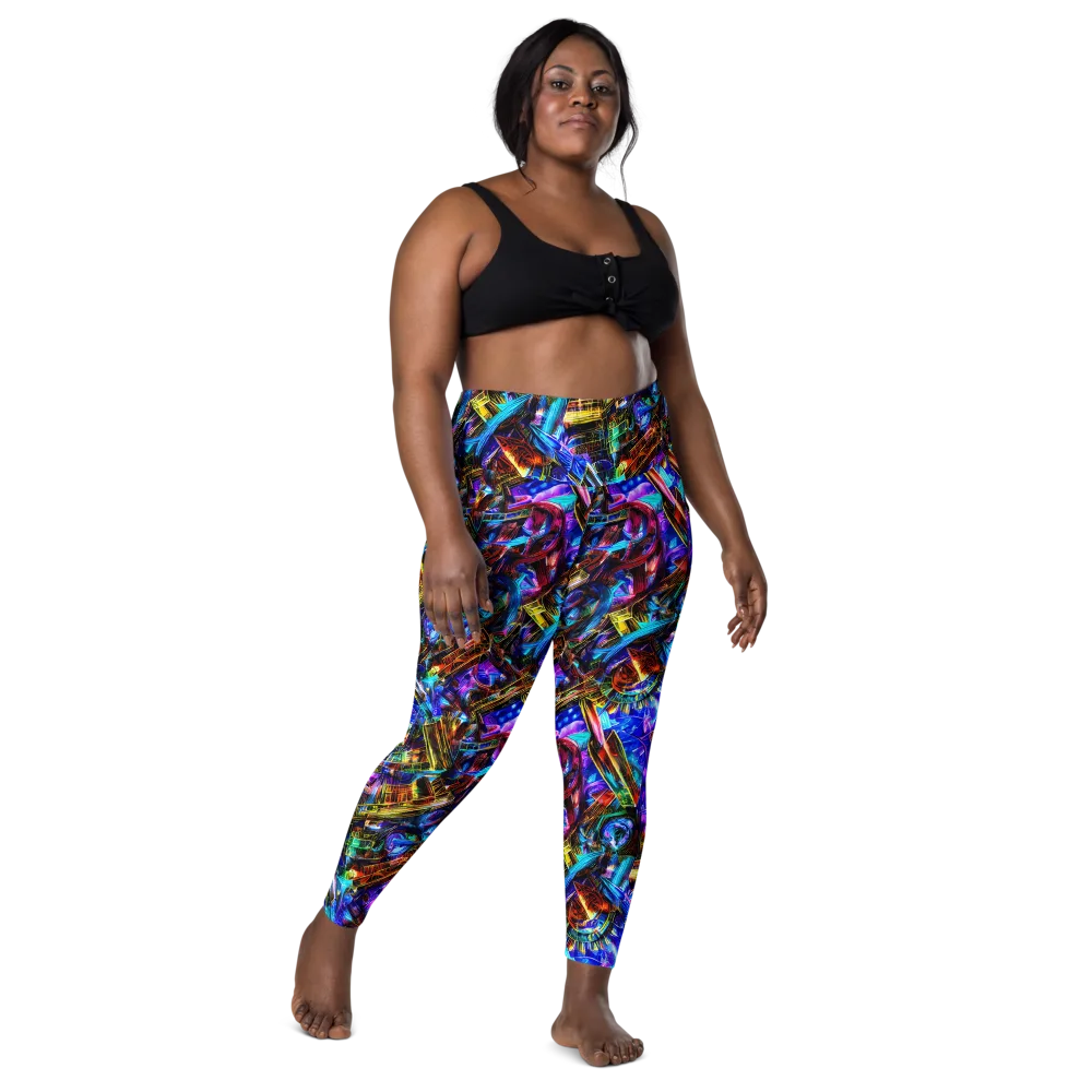 Cyber Flux on Leggings with Pockets — Front