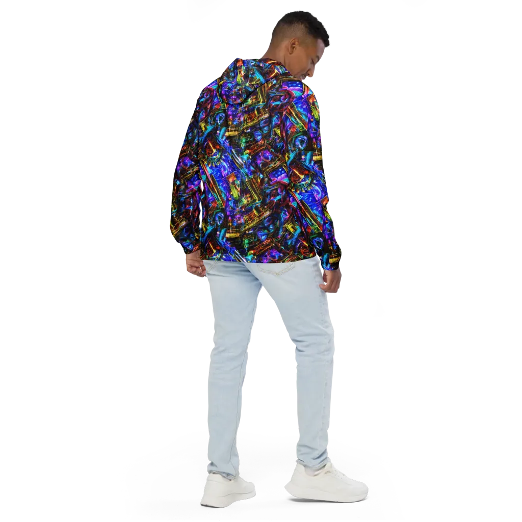 Cyber Flux on Men's Windbreaker — Back