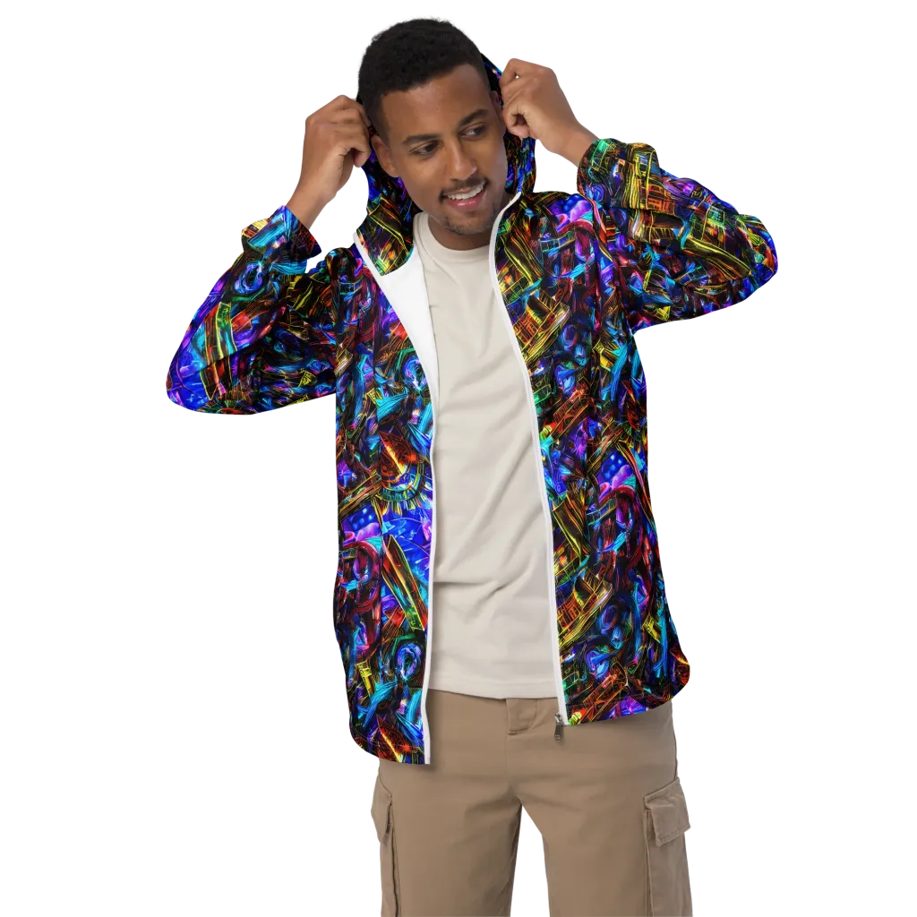Cyber Flux on Men's Windbreaker — Front
