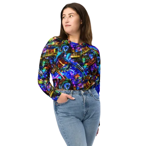 Cyber Flux on a Long Sleeve Crop Top