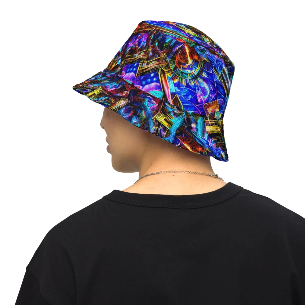 Cyber Flux on Reversible Bucket Hat — Back Inside