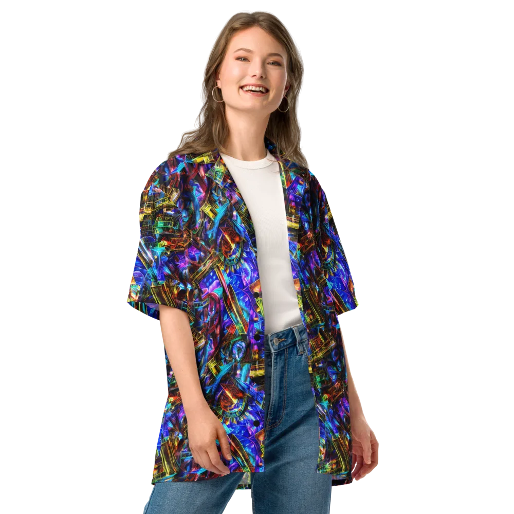 Cyber Flux on Button Shirt — Front