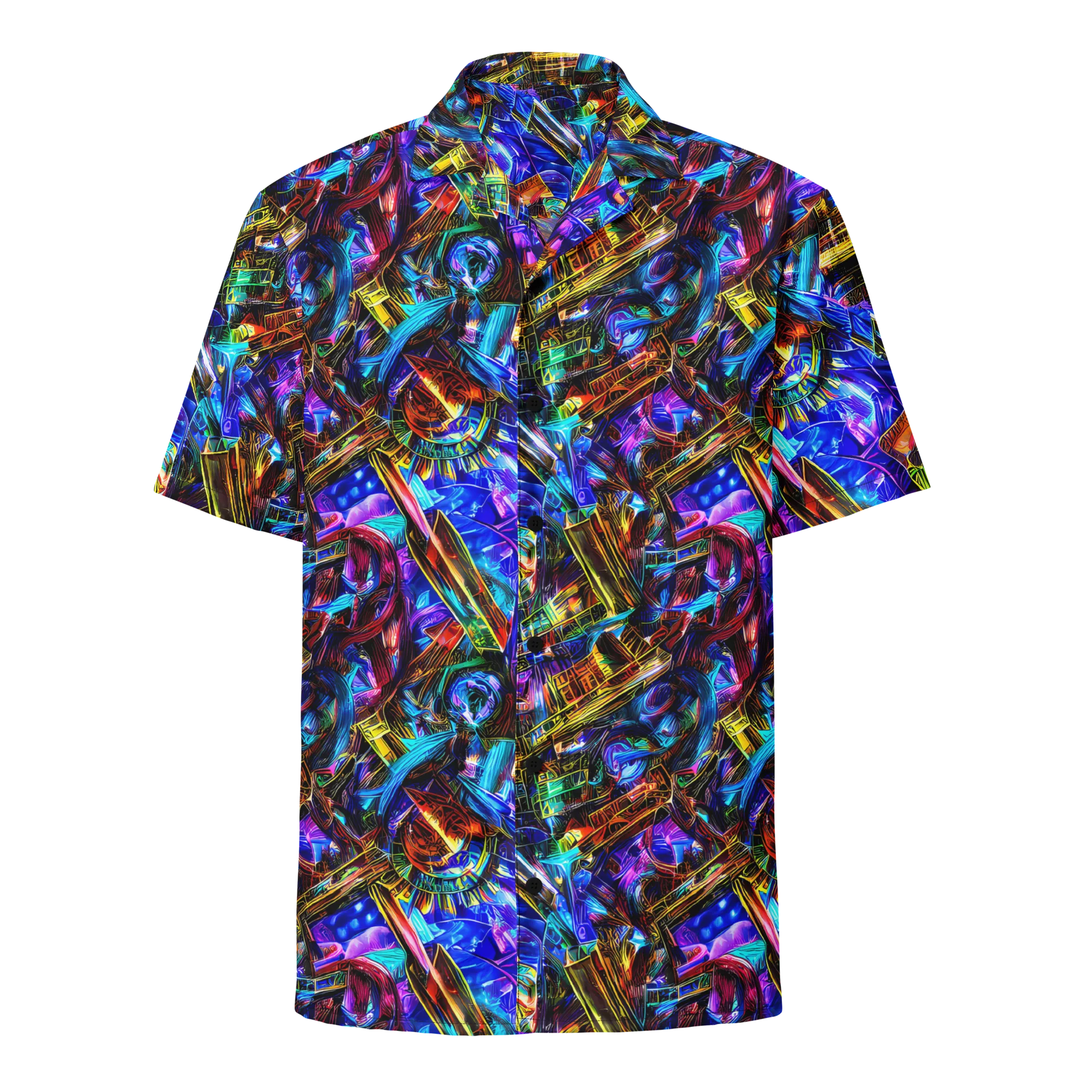 Cyber Flux on Button Shirt — Front