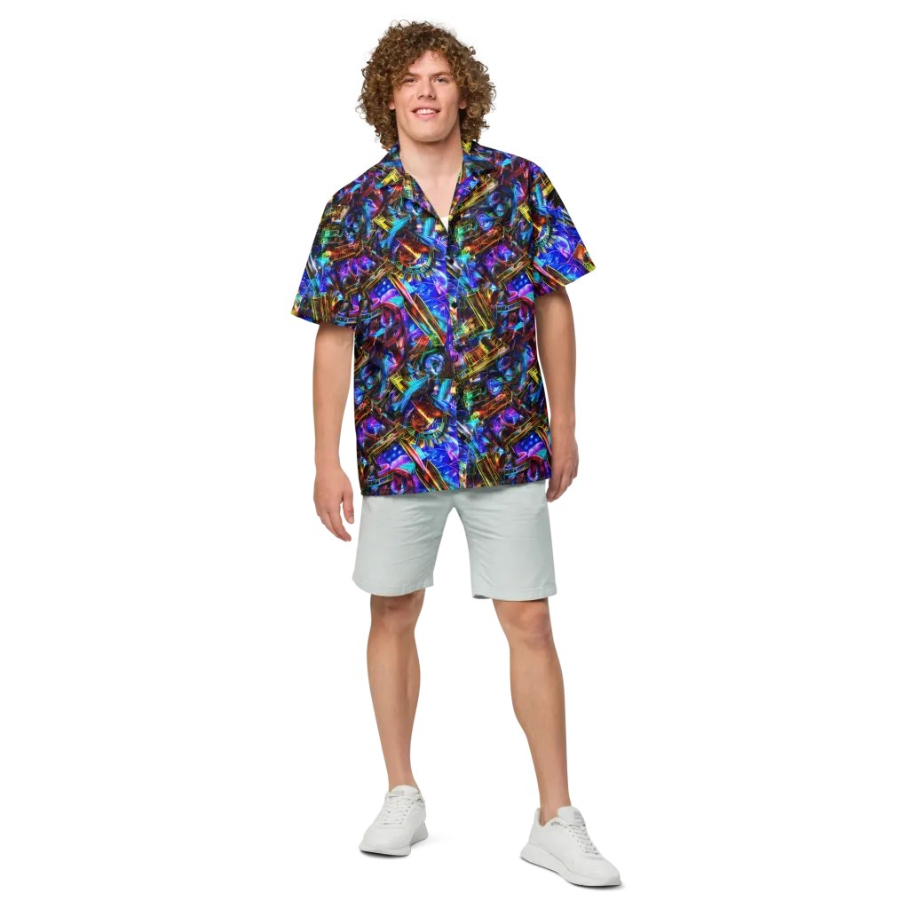 Cyber Flux on Button Shirt — Front