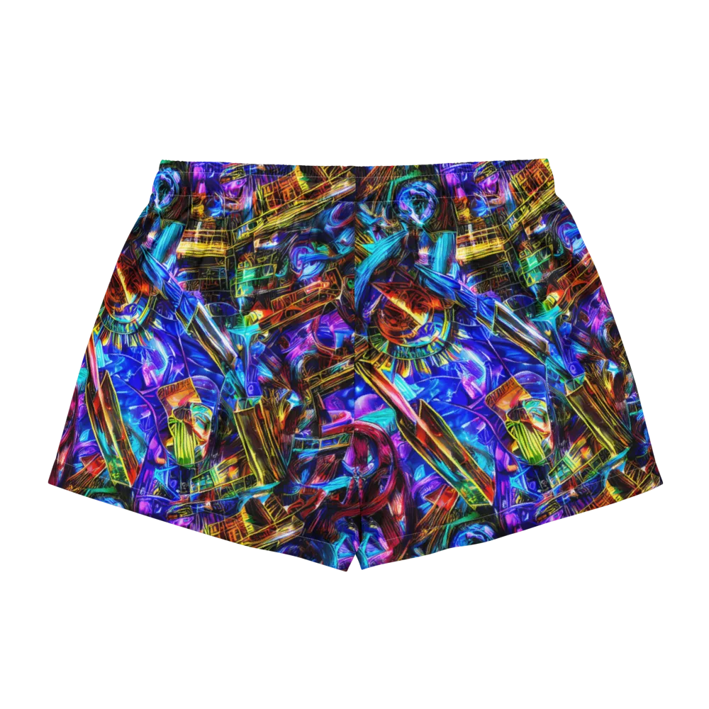 Cyber Flux on Women's Pajama Shorts — Back