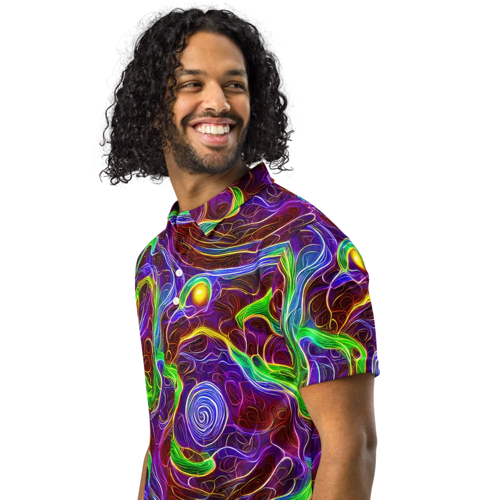Purple Paradox on Men's Slim Fit Polo Shirt — Left Front