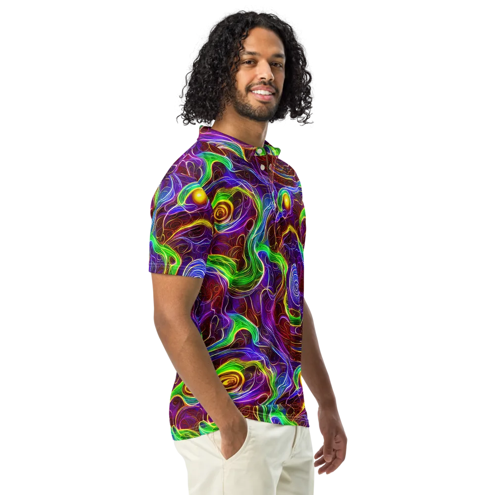 Purple Paradox on Men's Slim Fit Polo Shirt — Right Front