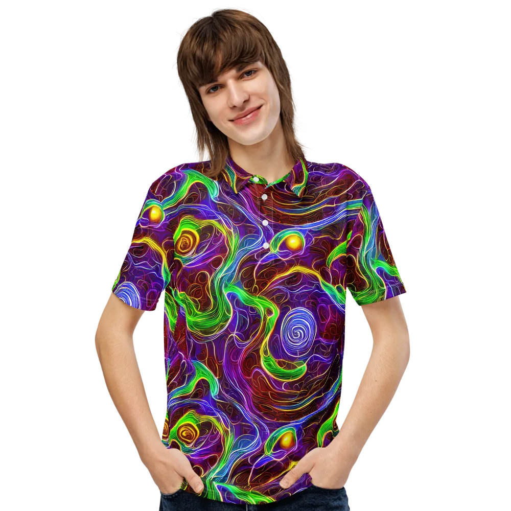 Purple Paradox on Men's Slim Fit Polo Shirt — Front