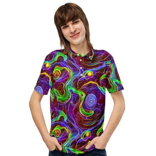 Purple Paradox on a Men's Slim Fit Polo Shirt